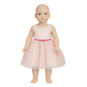 Just One You By Carters Pink Sheer Polka Dot Chiffon Dress Sz 12m